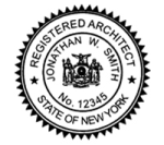 NY Register Architect Traditional Rubber Stamp 