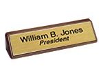 2X10/WD - 2" x 10" Engraved Nameplate on Wood Block